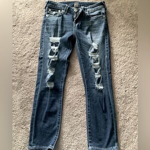 True Religion Halle Mid Size Capri Jeans